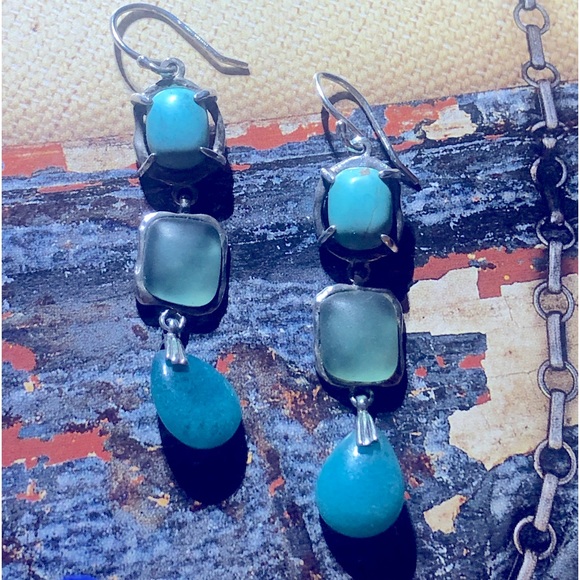 Silpada Sterling Silver Turquoise Earrings - Picture 3 of 8